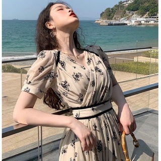 Đầm voan lụa hoa nude siêu xinh
