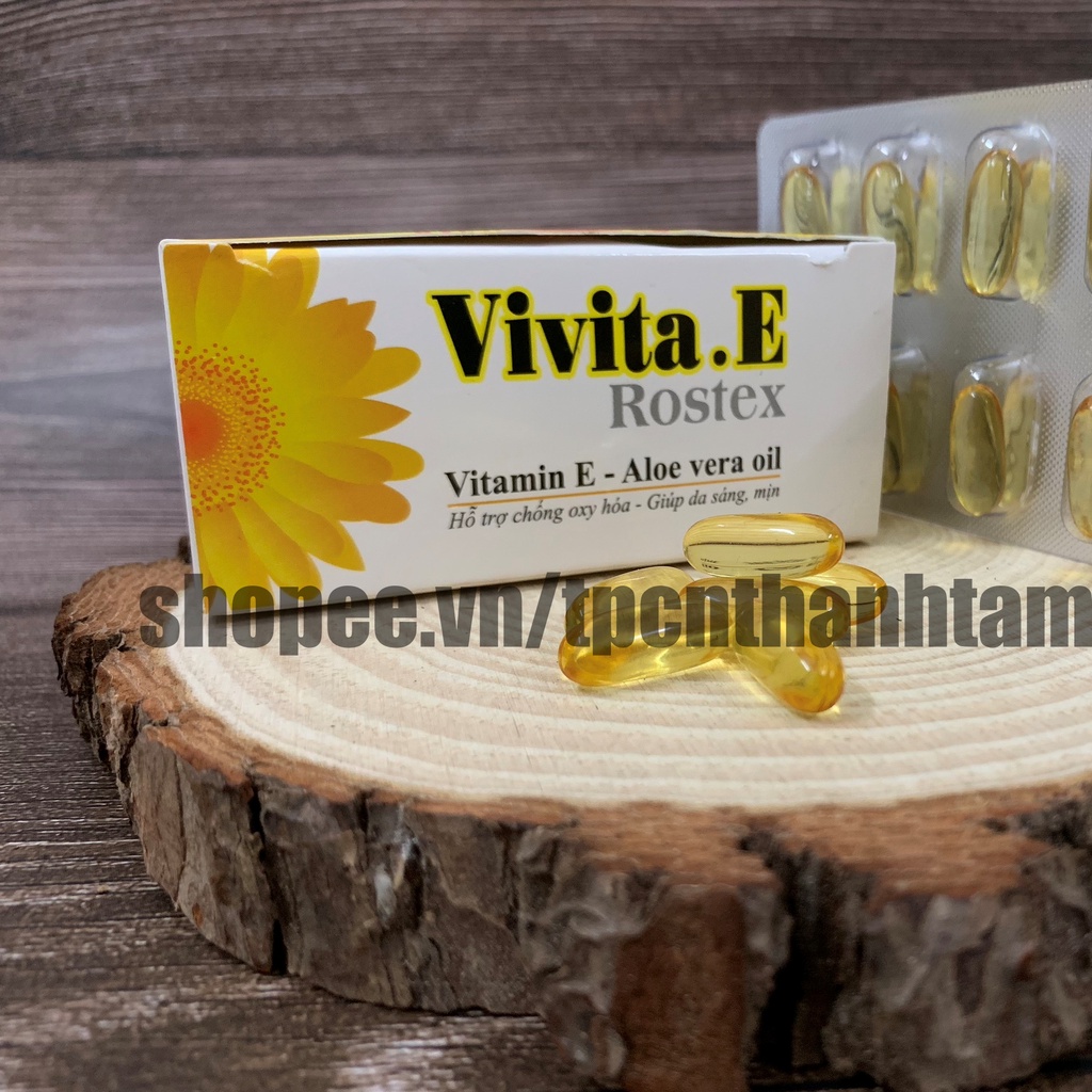 Viên uống đẹp da Vitamin E 4000mcg, tinh dầu lô hội làm đẹp da, chống lão hóa - Hộp 30 viên