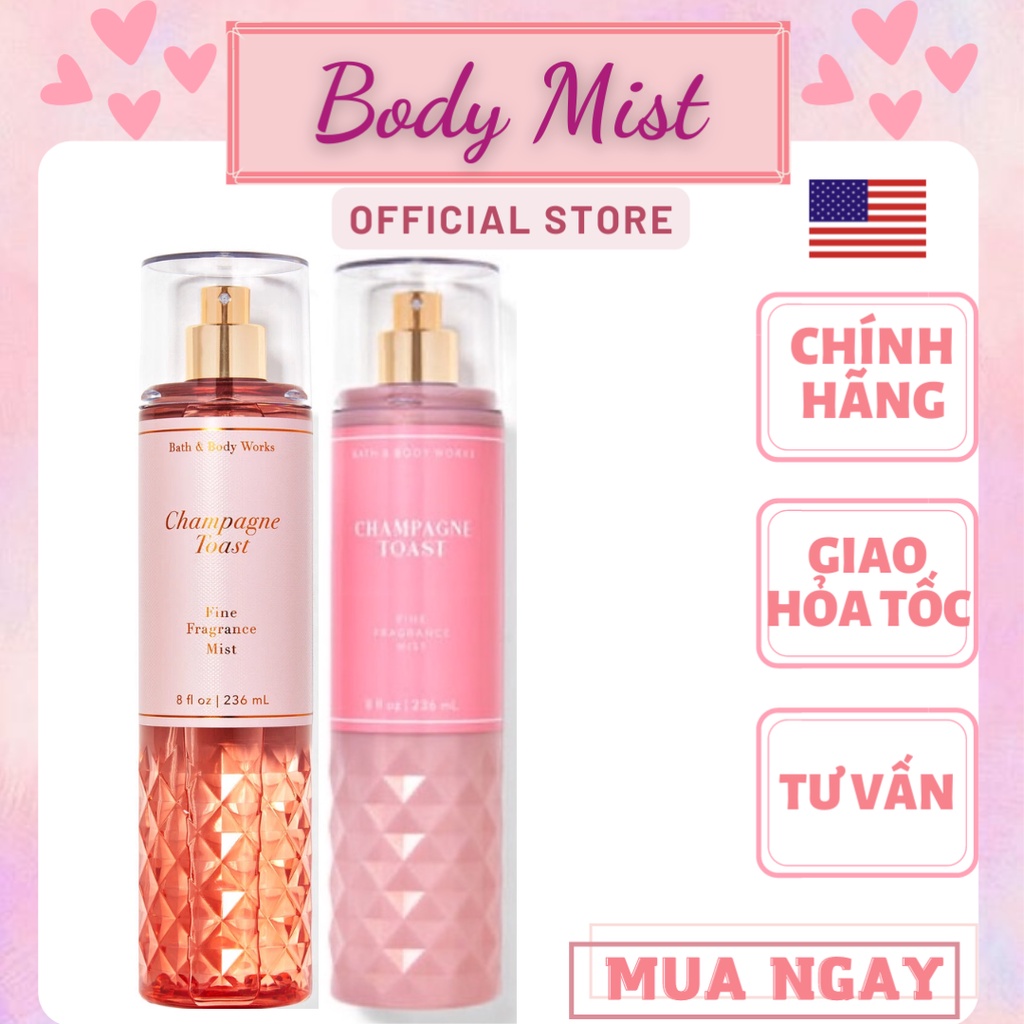 Xịt Thơm Toàn Thân Bath and Body Works – Champagne Toast Body Mist (236ml)