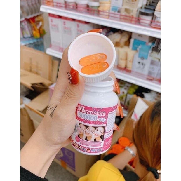 Hộp 30viên uông trắng da Supreme Gluta White 1500000mg Thái Lan