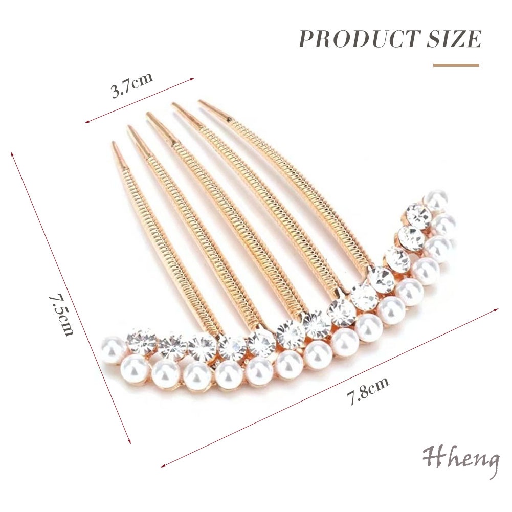 YADORNOS Kẹp Tóc Đính Đá Ngọc Trai Nhân Tạo Có Đính Đá Pha Lê 1 Cái