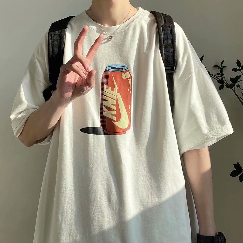 Áo thun cổ tròn dáng rộng tay lỡ in hình phong cách harajuku thời trang cá tính 19113