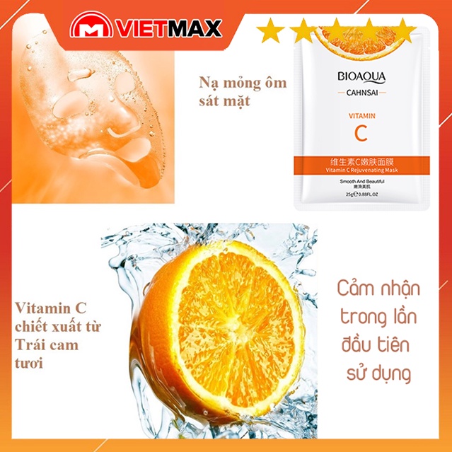 Mặt Nạ Vitamin C Bioaqua Chứa Collagen Và Vitamin C Làm Trắng Da Căng Bóng Mịn Màng 25ml