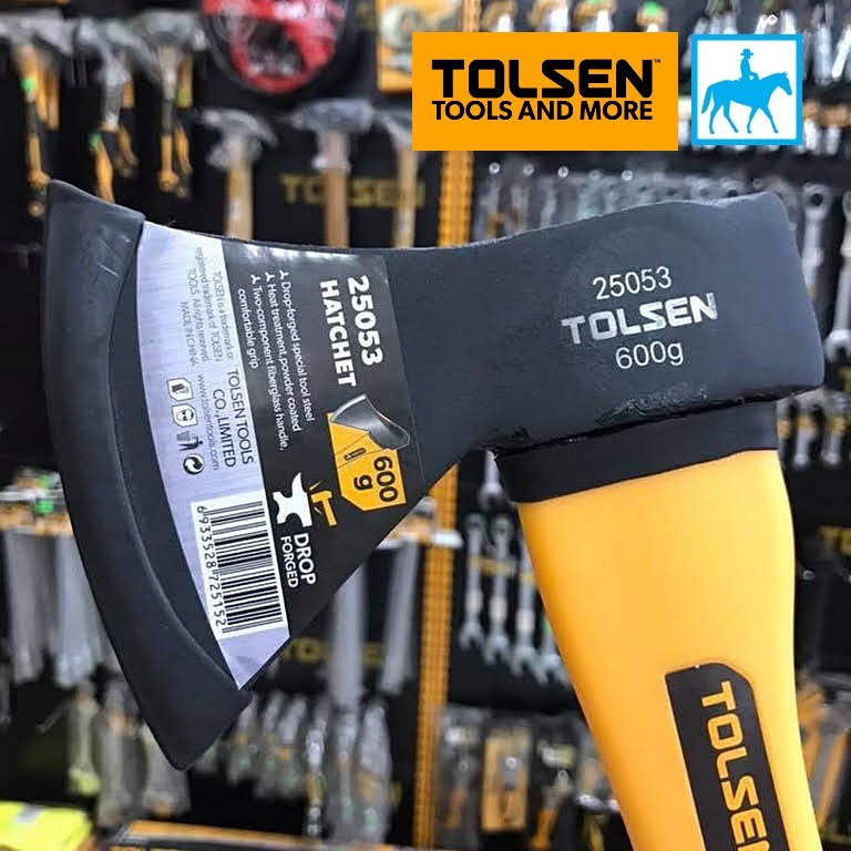 Búa rìu đa năng Cán sợi thuỷ tinh TOLSEN hỗ trợ chặt cây đốn củi, đi rừng, cứu hộ, thoát hiểm - Đạt tiêu chuẩn DIN, ANSI
