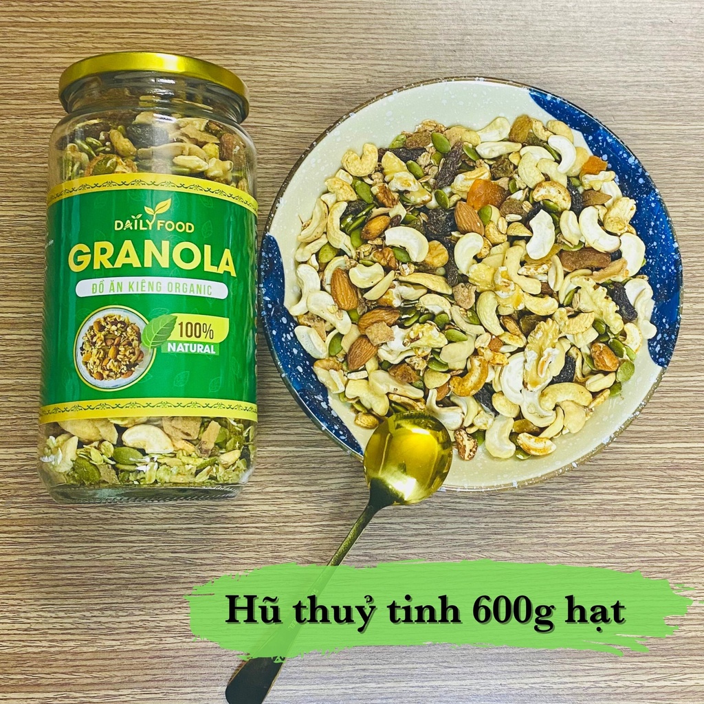 Granola ăn kiêng siêu hạt , Ngũ cốc giảm cân mix 9 loại hạt cao cấp Macca , Óc Chó DailyFood chính hãng