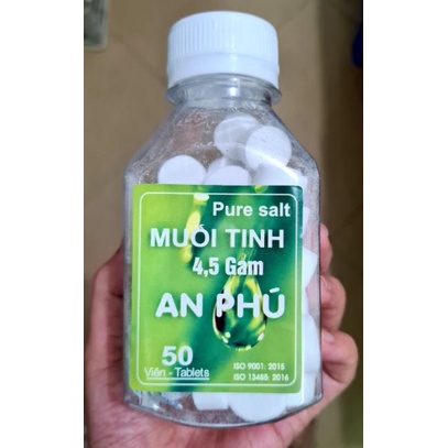 Muối viên sinh lý pha nước muối sinh lý 0.9%, muối viên tinh khiết Dược An phú An Hòa, chuẩn chính hãng