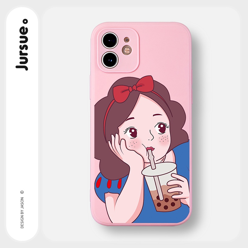 Ốp lưng JURSUE chống bẩn hoạt hình dễ thương đẹp cho iPhone 13 12 11 Pro Max SE 2020 X XR XS ip 8 7 6 6S Plus kute Y236