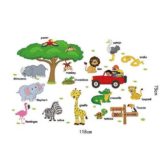 Decal dán tường sở thú cho bé