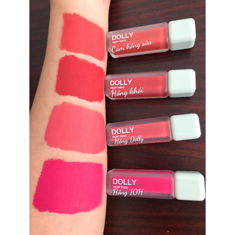 Mua 1 tặng 1 set son kem Dolly Super matte hot trend 2021(ghi chú chọn màu tặng)