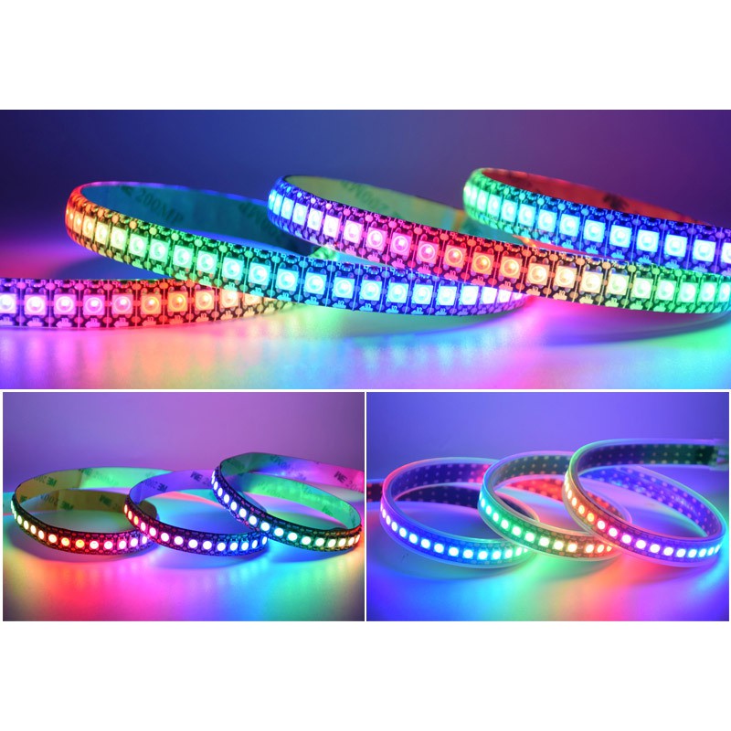 ĐÈN LED FULL MÀU ARGB NEOPIXEL WS2812B 5V 144 LED/MÉT DÂY 1 MÉT