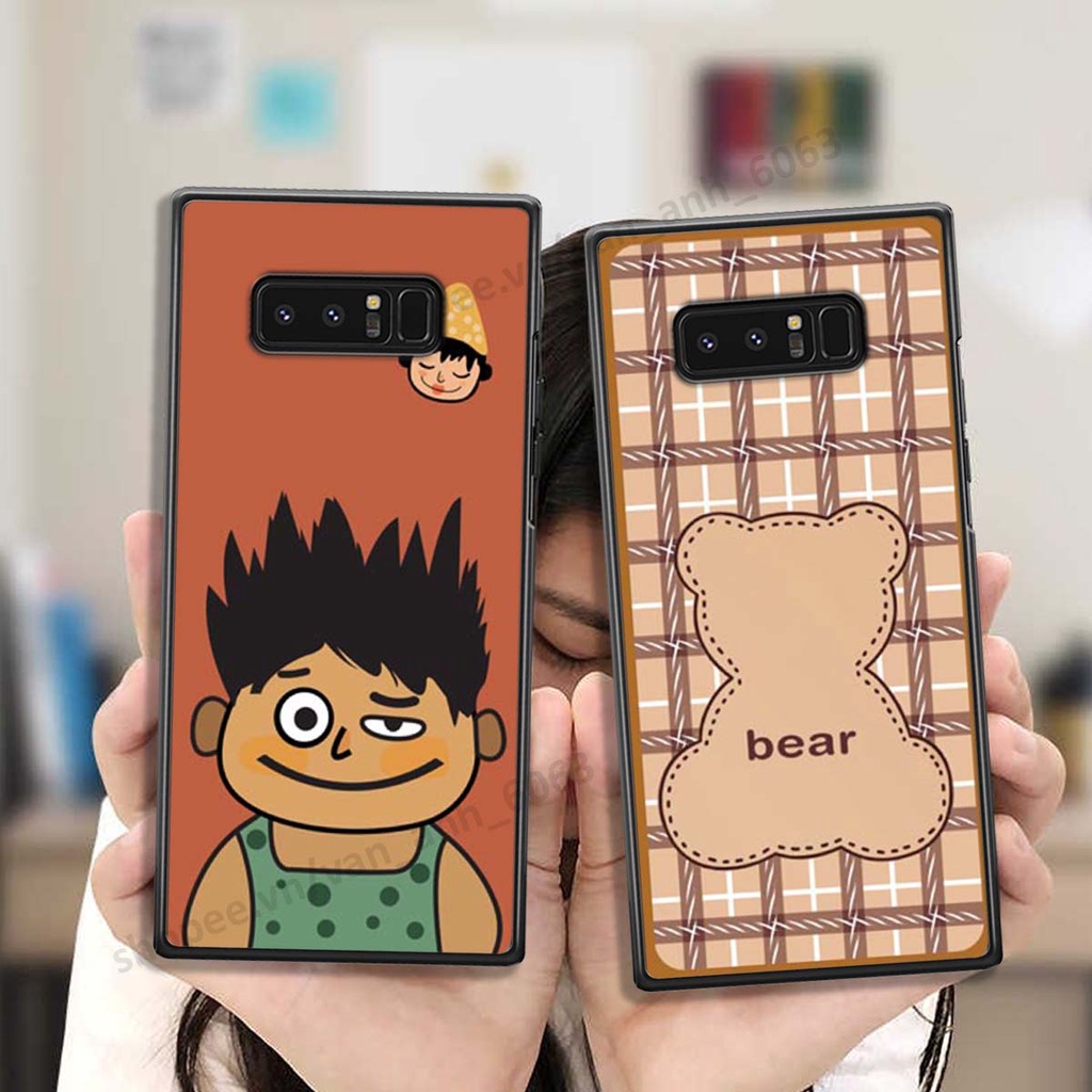 Ốp lưng Samsung Note 8 ốp điện thoại LineBear, bé tóc xù, hoa siêu đẹp