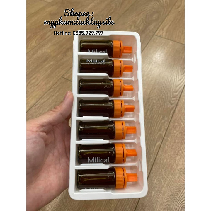 Nước Detox Giảm Cân Milica Extra Brule Graisses 7 Ống - NƯỚC ÉP ĐỐT MỠ NỘI TẠNG 7 NGÀY CAM DỨA PHÁP