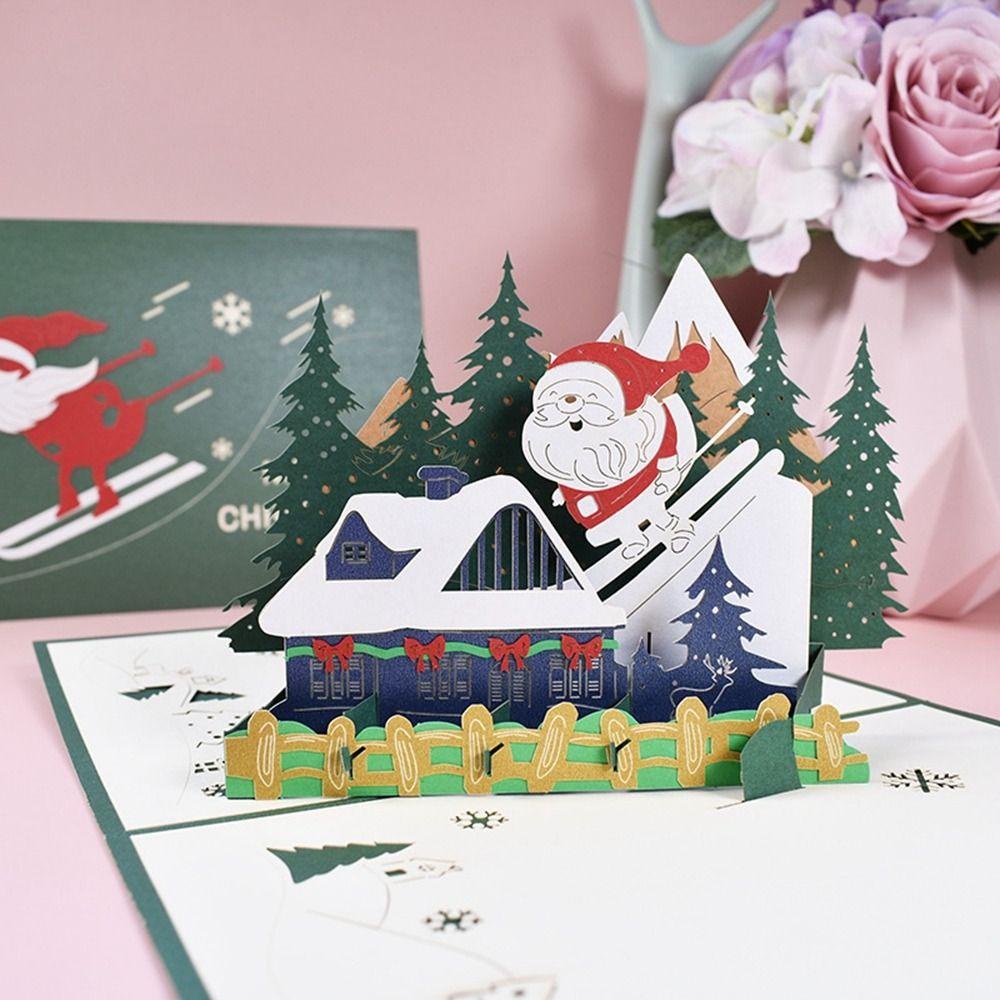 Thiệp Giáng Sinh 3D Hình Ông Già Noel