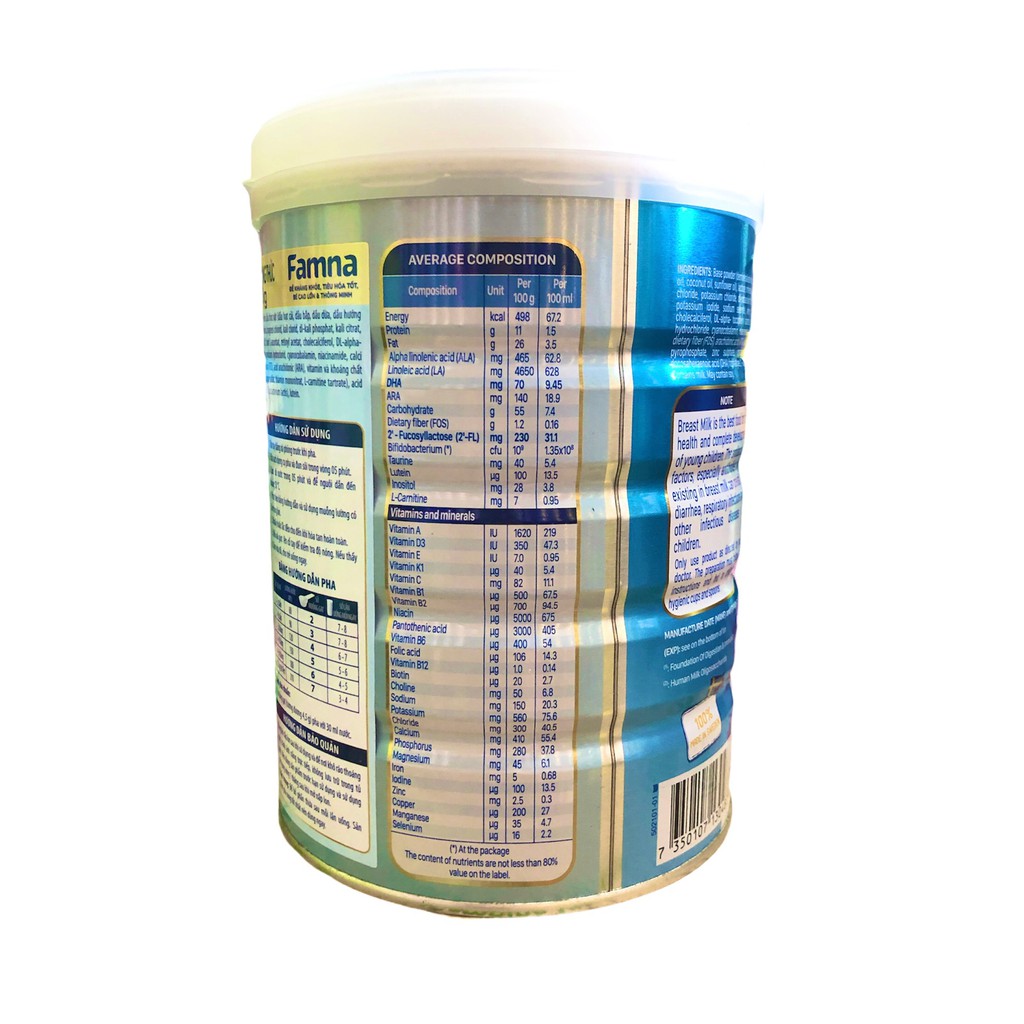 Sữa bột Nutifood Famna số 1 850g