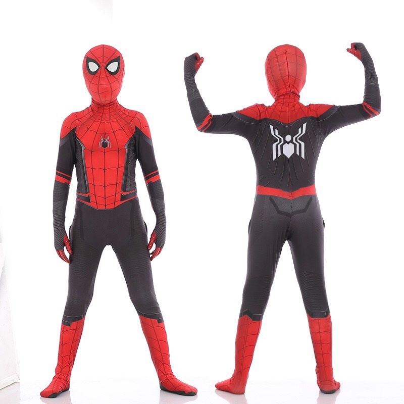 Quần Áo Người Nhện Spider Man Kèm Mặt Nạ Trùm Đầu Cho Bé - Bộ Quần Áo Siêu Nhân Chất Vải Cao Cấp