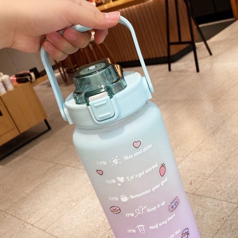 Bình Nước 2L Có Ống Hút Dễ Thương Để Nhắc Nhở Uống Nước Trong Nhà