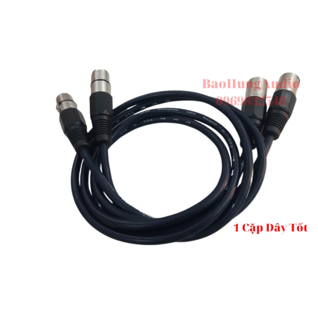 Dây cáp tín hiệu canon đực cái cao cấp, dây canare JAPAN chất lượng chuẩn Audio, giá 1 cặp.