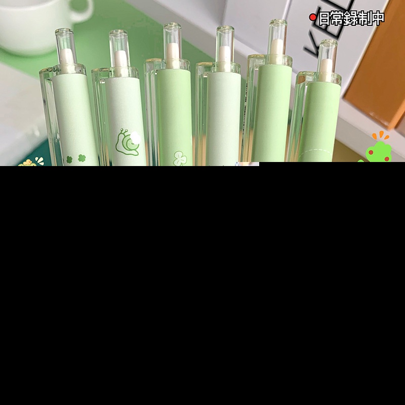 Bộ 6 Bút Mực Gel Màu Đen Kiểu Trái Tim Dễ Thương Cho Học Sinh