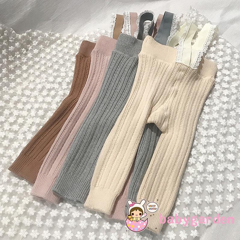 Quần Tất Dệt Kim Phối Ren Mềm Co Giãn Dành Cho Bé Gái 0-4 Tuổi