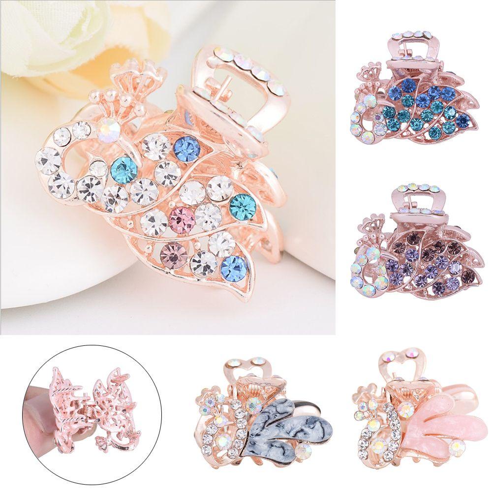 NIUYOU Kẹp Tóc Móng Vuốt Hình Chim Công Mini Phong Cách Hàn Quốc