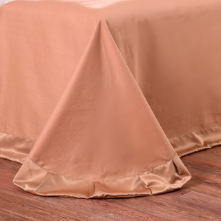 Bộ chăn ga gối lụa hoàng gia luxury 6 món màu be