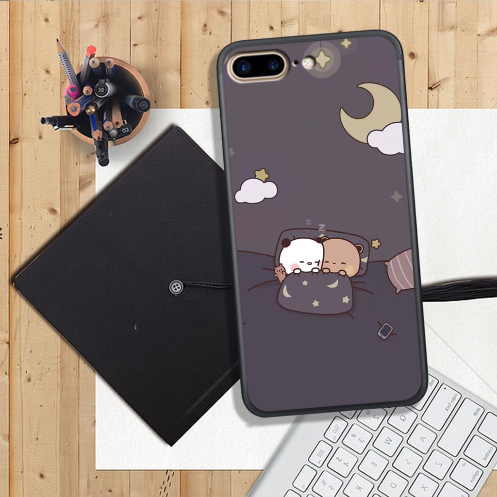 ỐP LƯNG IPHONE 6 PLUS/7 PLUS/8 PLUS,  IN HÌNH GẤU MOCHI SIÊU ĐÁNG YÊU, NỀN CỰC ĐẸP.