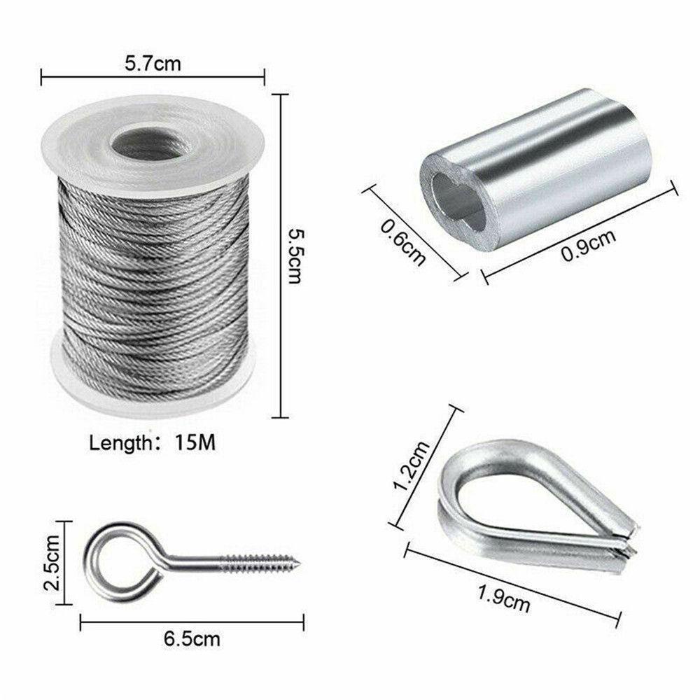 CONOPERY Cuộn Dây Thừng Dựng Lều Bằng Thép Không Gỉ 15M 2mm