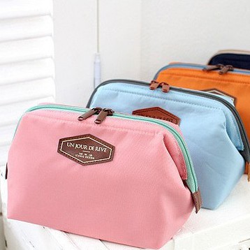 Túi đựng mỹ phẩm Fanger, túi tiện ích vải cotton kiểu dáng Basic thích hợp mang đi du lịch