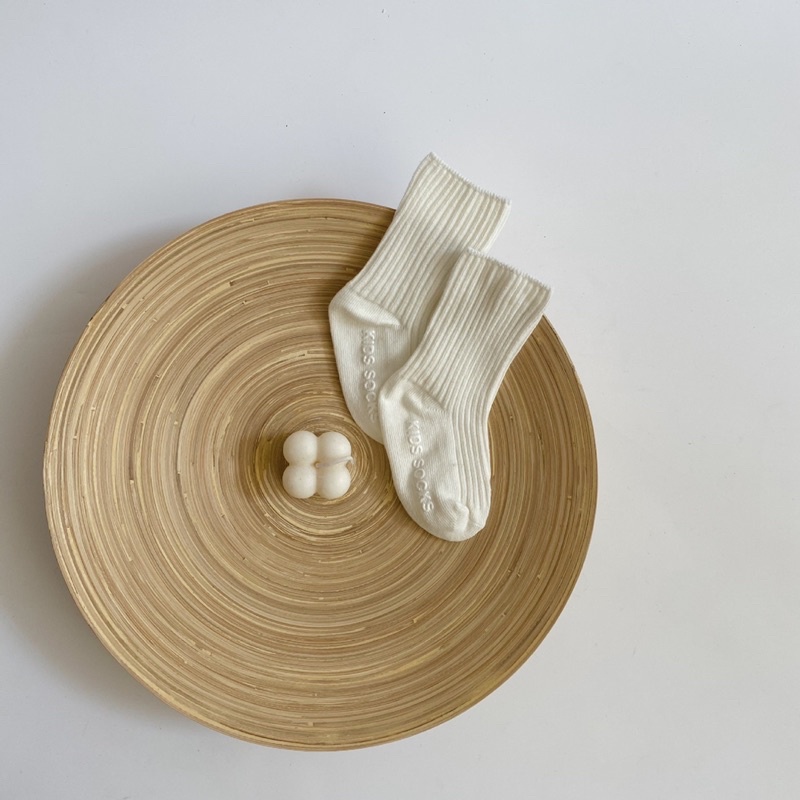 Tất Bắp Gân Cotton Basic Chống Trượt Phong Cách Hàn Quốc Nhiều Màu Cho Bé - MICHI BABY CLOSET
