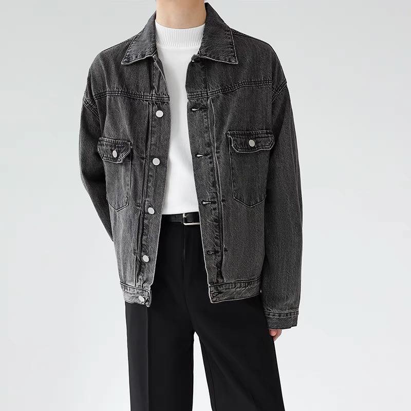 ÁO KHOÁC DENIM CAO CẤP TYL XÁM ĐEN