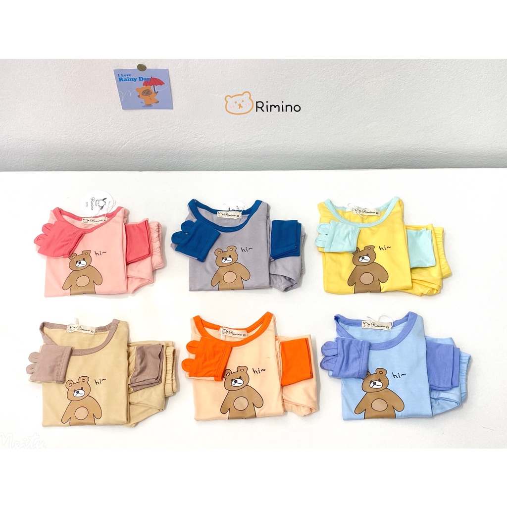 [SALE] Bộ Quần Áo Bé Trai, Bé Gái KIMCHIBABY Vải Thun Lạnh Hoạ Tiết Gấu Bear,Bộ Dài Tay Cho Bé Mặc Nhà Thu Đông KWTD2203
