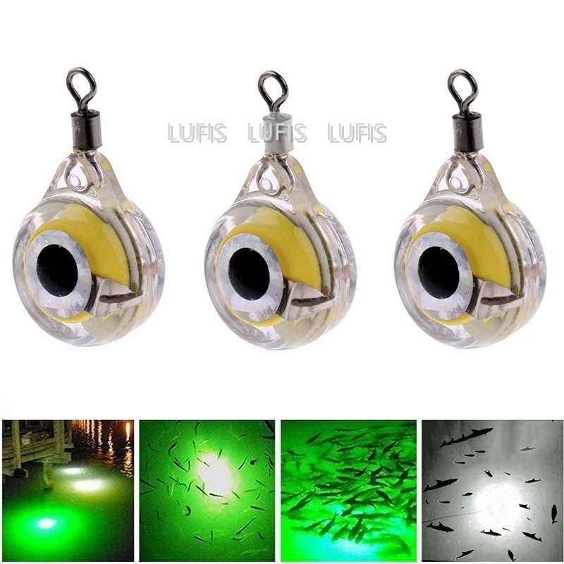 Mồi Câu Cá Giả Hình Mắt Mực Gắn Đèn LED Phát Sáng