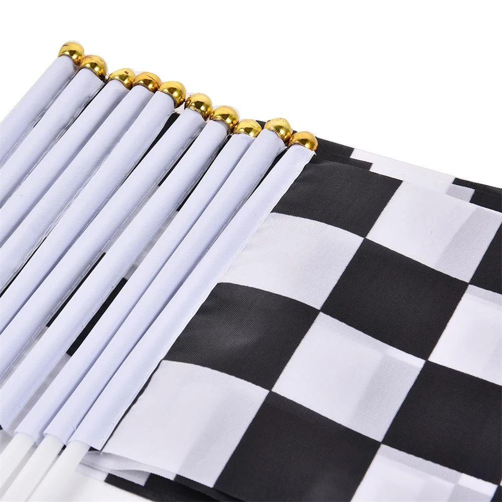 Lá Cờ Đua Xe Chất Liệu Polyester Màu Trắng Đen Hình Vuông