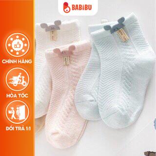 Tất Lưới MICKEY Cotton Mềm Mại Cho Bé Sơ Sinh Có Size Từ 0 Đến 3 Tuổi Babibu - TLGT