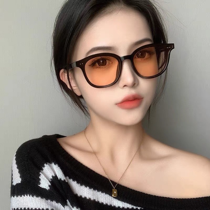 Kính Mắt Thời Trang 2 Chấm Ngang Màu Orangge Mẫu Mới Nhất Siêu Hot