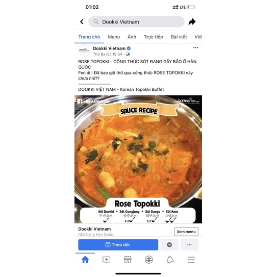 Sốt kem rose Nấu tokbokki O Sajang 500g Sốt hoa hồng