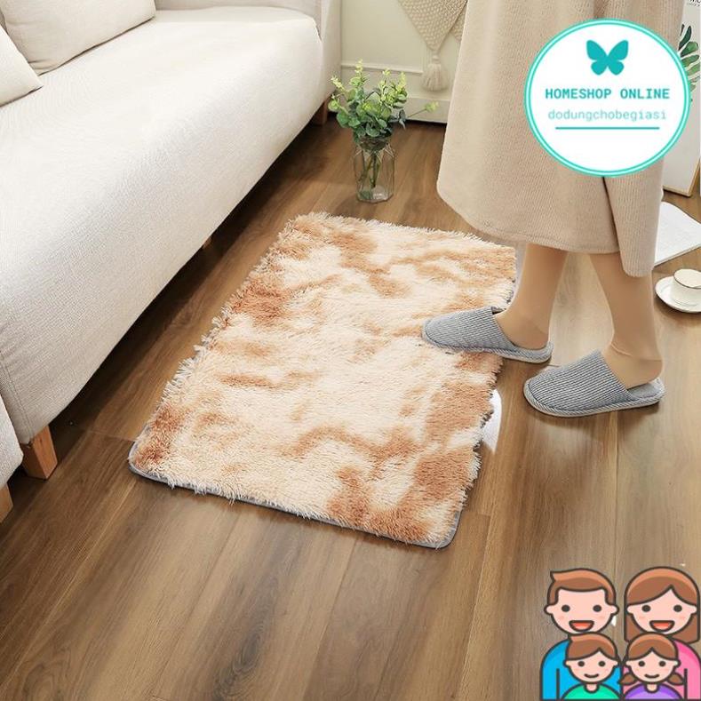 Thảm chùi chân lông loang màu đẹp cao cấp phù hợp cho phòng khách và nhà tắm chống trơn trượt kích thước 40x60cm