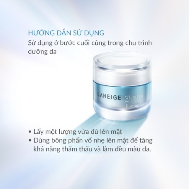 Kem hiệu chỉnh nâng tông làm trắng da Laneige White Dew Tone-Up Cream 50Ml (10 hộp)