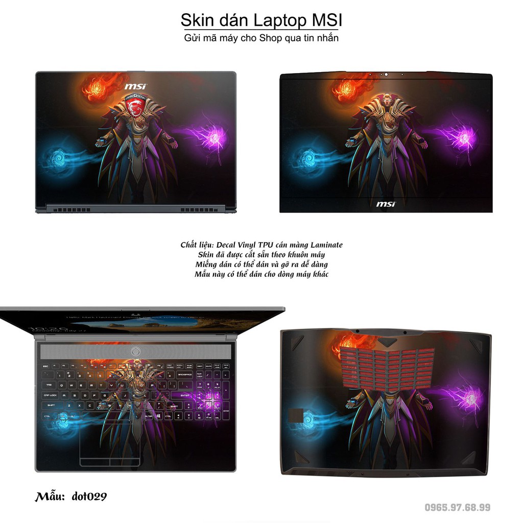 Skin dán Laptop MSI in hình Dota 2 _nhiều mẫu 5 (inbox mã máy cho Shop)