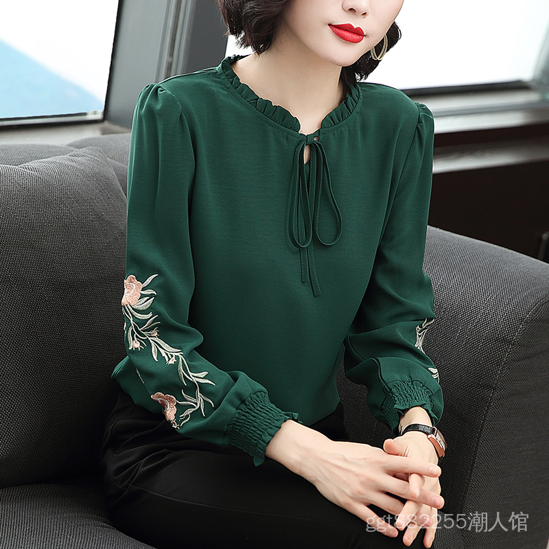 Áo Sơ Mi Chiffon Tay Dài Thời Trang Mùa Thu Dành Cho Phụ Nữ Độ Tuổi Trung Niên 40-50 Sm