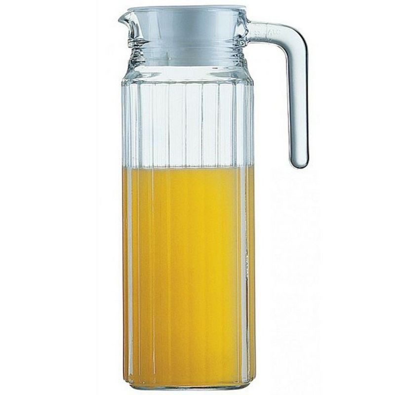 Bình Đựng Nước Thuỷ Tinh Miệng Rót Sọc Có Quai Cầm 1000Ml EH1004