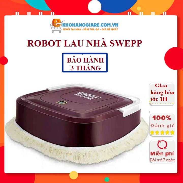 Robot lau nhà - Máy lau nhà tự động chuyên lau khô sạc điện usb Swepp - Có bảo hành - Video test thật