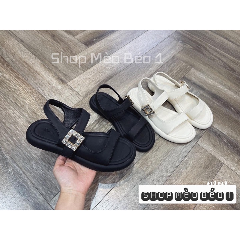 Sandal quai ngang tag đá vuông fullbox hàng quảng châu cao cấp