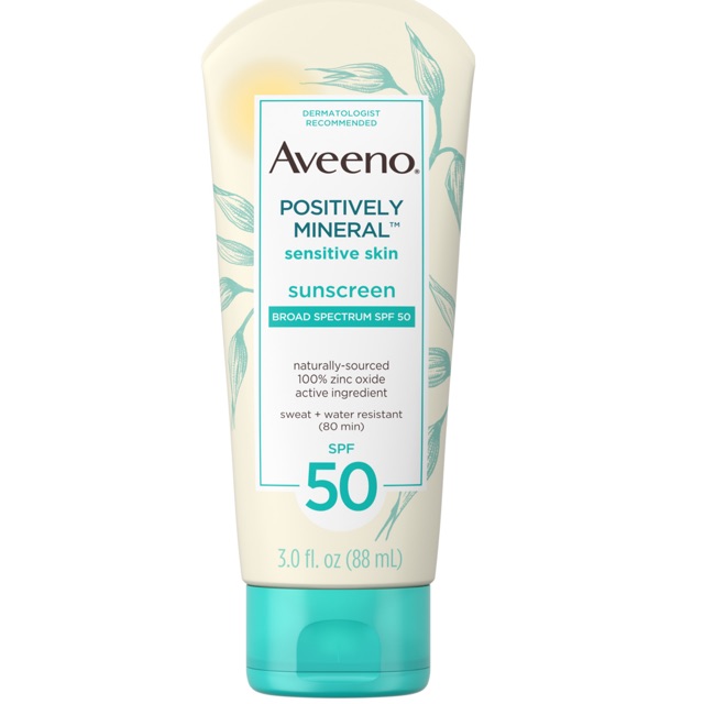 [🇺🇸]KEM CHỐNG NẮNG AVEENO SPF50-Aveeno Positively Mineral Sensitive Sunscreen Lotion SPF 50