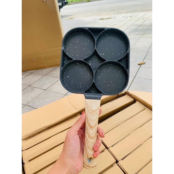 Chảo chia ô, chảo đá chống dính chia 4 ngăn,chảo 4 ô chiên rán tiện lợi dùng được bếp từ