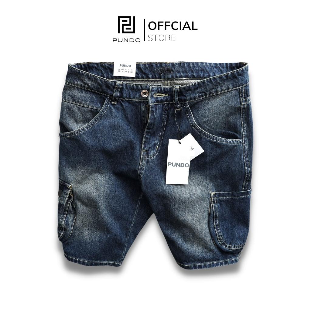 Quần short jean nam kiểu túi hộp 4 màu đơn giãn , chất jean cao cấp dễ phối PUNDO QSPD08