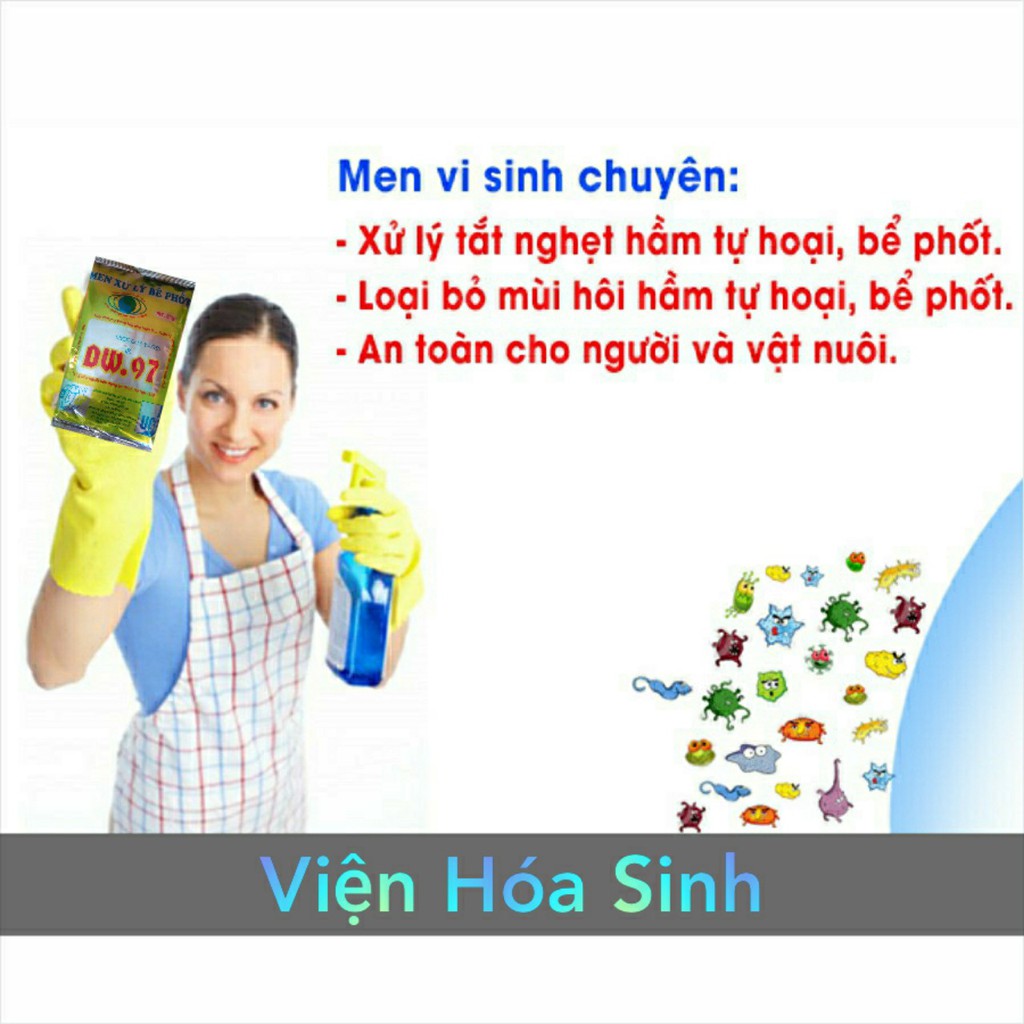 MEN VI SINH XỬ LÝ HẦM CẦU BỂ PHỐT DW.97 & Bột thông tắc Cống, đường ống, Bồn cầu BÁN CHẠY NHẤT