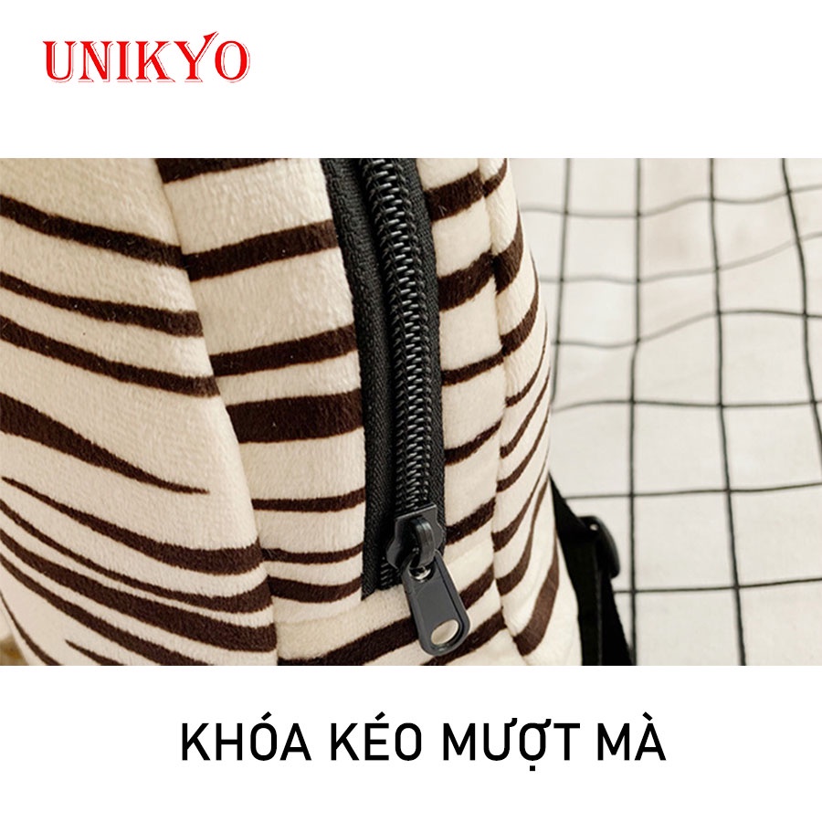 Balo cho bé trai gái mầm non hoạt hình, ba lô trẻ em mẫu giáo động vật chất nhung mịn ngộ nghĩnh dễ thương Unikyo UN57