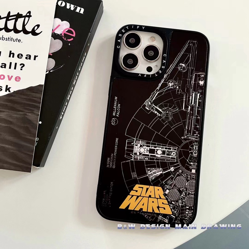 Ốp Điện Thoại Kính Cường Lực Acrylic Chống Sốc In Hình Star Wars Cho iPhone 13 12 11 Pro MAX IX XS MAX XR 6 6s 7 8 Plus