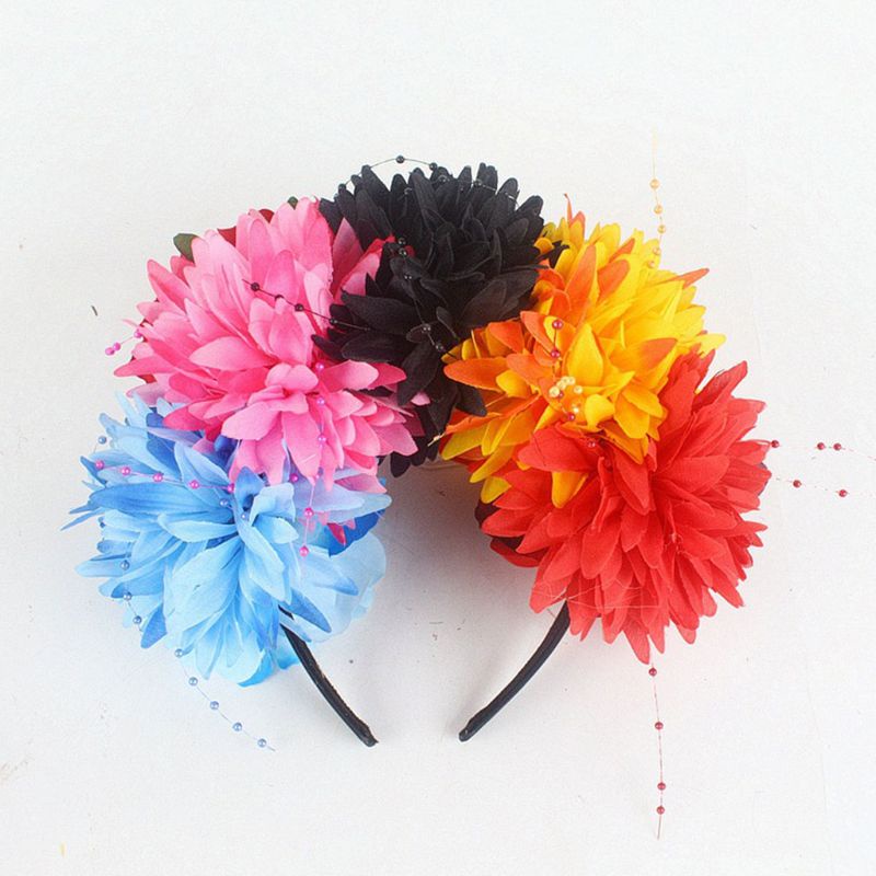 Flgo Vòng Hoa Hồng / Mẫu Đơn / Vương Miện Đính Hạt Nhiều Màu Trang Sức Ngày Halloween